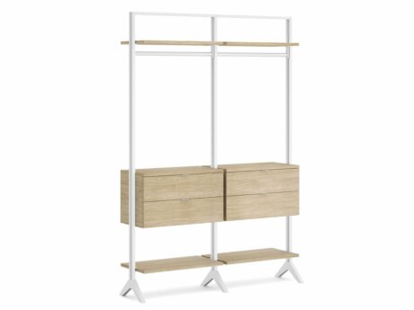CLOS-IT S-206 Open Wardrobe System | 168x228x42 cm | oak/white