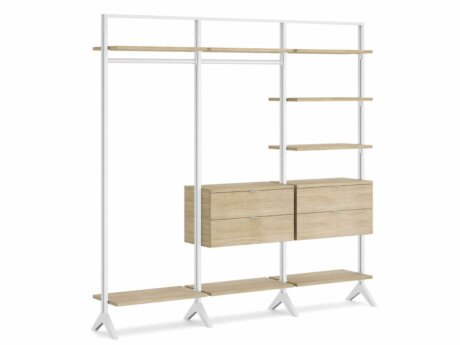 CLOS-IT S-305 Regalsystem | 250x228x42 cm | eiche/weiß