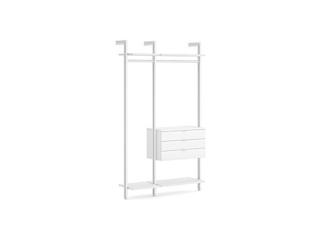 CLOS-IT W-154 Regalsystem | 135x228x46 cm (LxHxT) | Dekor weiß