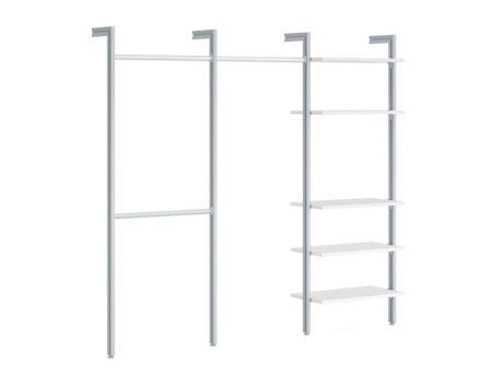 CLOS-IT W-303 Open Wardrobe System | 250x228x44 cm | white/silver