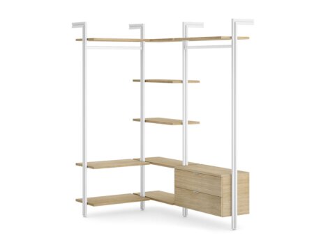 CLOS-IT W-308 Eckkleiderschrank | Dekor eiche