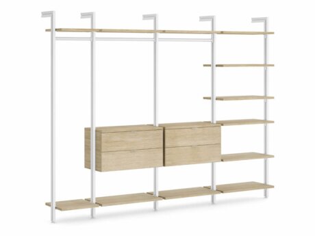 CLOS-IT W-354 Open Wardrobe System | 299x228x46 cm | oak/white