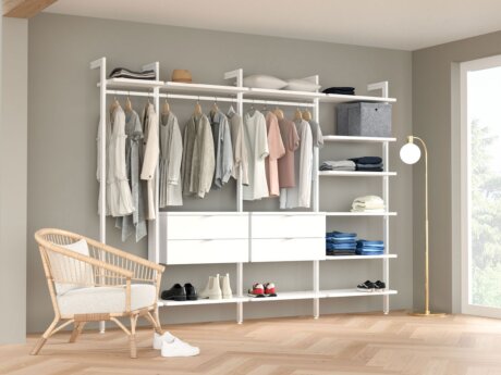 CLOS-IT W-354 Offener Kleiderschrank | 299x228x46 cm | weiß