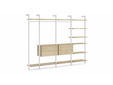 CLOS-IT W-354 Regalsystem | 299x228x46 cm (LxHxT) | eiche/weiß