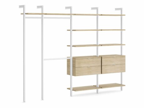 CLOS-IT W-357 Open Wardrobe System | 299x228x46 cm | oak/white