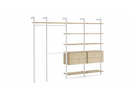 CLOS-IT W-357 Regalsystem | 299x228x46 cm (LxHxT) | eiche/weiß
