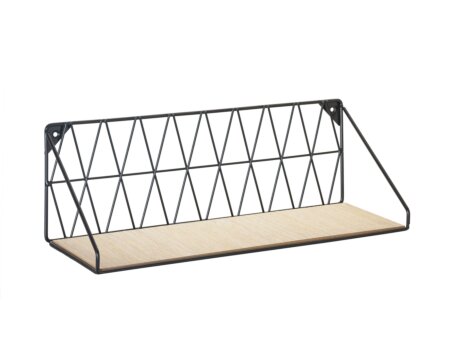 DIAMOND Hangplank metaal | 40x13x13 cm | zwart
