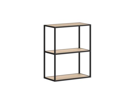 LIUM L-1x2 Hanging Shelf | 57x71x27 cm | oak/black
