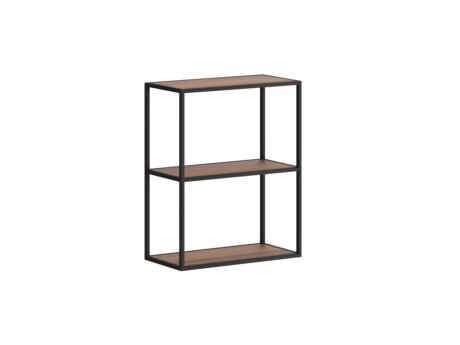 LIUM L-1x2 Hängeregalsystem | 57x71x27 cm | nussbaum/schwarz