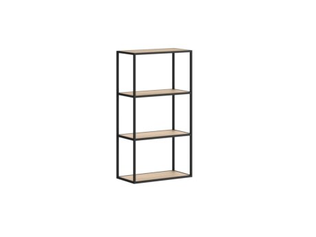 LIUM L-1x3 Hanging Shelf | 57x105x27 cm | oak/black