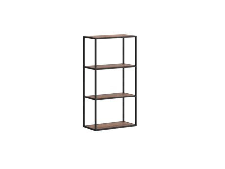 LIUM L-1x3 Hängeregalsystem | 57x105x27 cm | nussbaum/schwarz