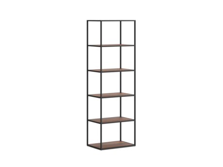 LIUM L-1x5 Regalsystem | 57x174x36 cm | nussbaum/schwarz