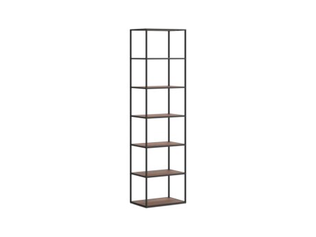 LIUM L-1x6 Regalsystem | 57x208x36 cm | nussbaum/schwarz