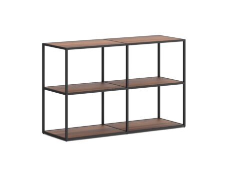 LIUM L-2x2 Shelving Unit | 113x71x36 cm | walnut/black