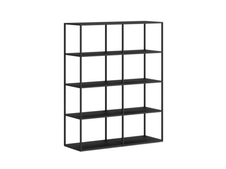 LIUM L-2x4 Shelving Unit | 113x140x36 cm | ash black/black