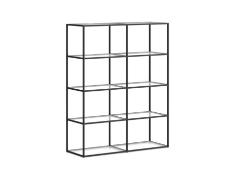 LIUM L-2x4 Shelving Unit | 113x140x36 cm | clear/black