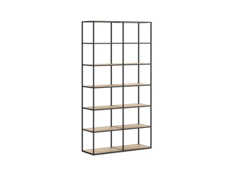 LIUM L-2x6 Shelving Unit | 113x208x36 cm | oak/black