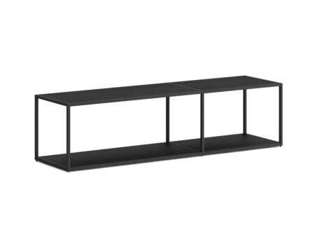 LIUM MIX-2x1 Regalsystem | 145x37x36 cm | esche schwarz/schwarz