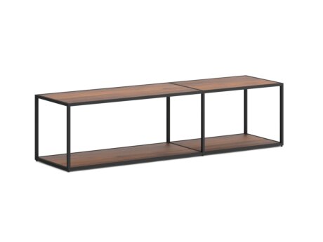 LIUM MIX-2x1 Shelving Unit | 145x37x36 cm | walnut/black