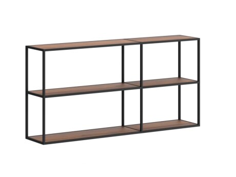 LIUM MIX-2x2 Hanging Shelf | 145x71x27 cm | walnut/black