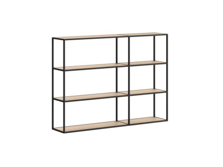 LIUM MIX-2x3 Hanging Shelf | 145x105x27 cm | oak/black