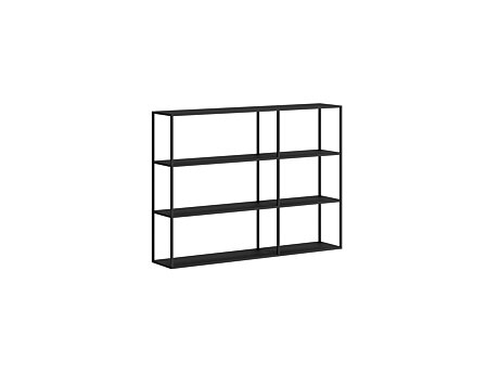 LIUM MIX-2x3 Hängeregalsystem | 145x105x27 cm (LxHxT) | esche schwarz/schwarz