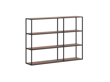 LIUM MIX-2x3 Hanging Shelf | 145x105x27 cm | walnut/black