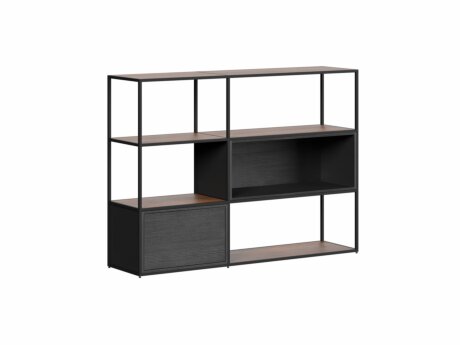 LIUM MIX-2x3-P Shelving Unit | 145x105x36 cm | walnut/black