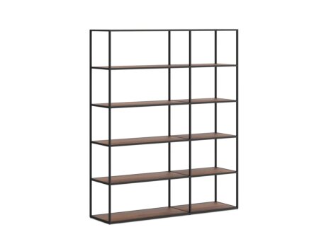 LIUM MIX-2x5 Shelving Unit | 145x174x36 cm | walnut/black