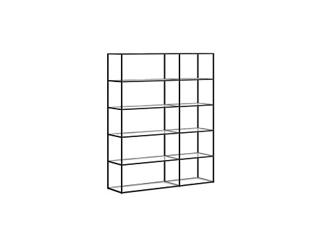 LIUM MIX-2x5 Regalsystem | 145x174x36 (LxHxT) | Dekor glas klar