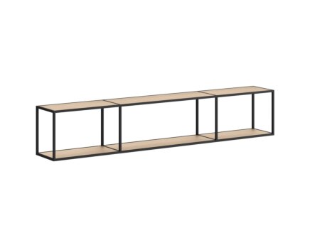 LIUM MIX-3x1 Hängeregalsystem | 200x37x27 cm | eiche/schwarz