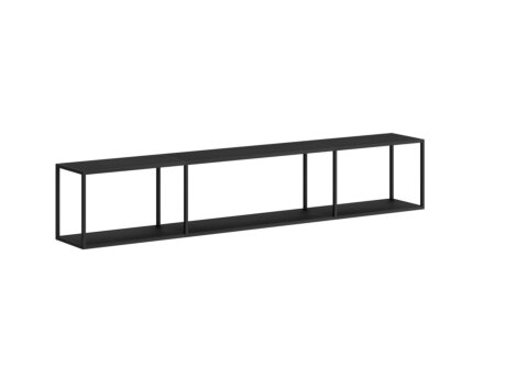 LIUM MIX-3x1 Hängeregalsystem | 200x37x27 cm | esche schwarz/schwarz