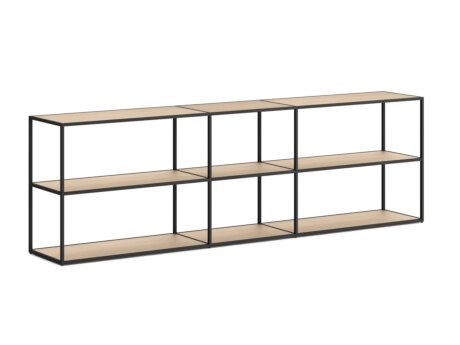 LIUM MIX-3x2 Shelving Unit | 232x71x36 cm | oak/black
