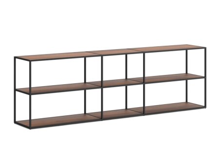 LIUM MIX-3x2 Shelving Unit | 232x71x36 cm | walnut/black