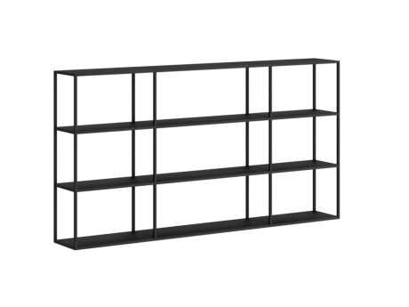 LIUM MIX-3x3 Hanging Shelf | 200x105x27 cm | ash black/black