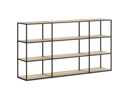 LIUM MIX-3x3 Shelving Unit | 200x105x36 cm | oak/black