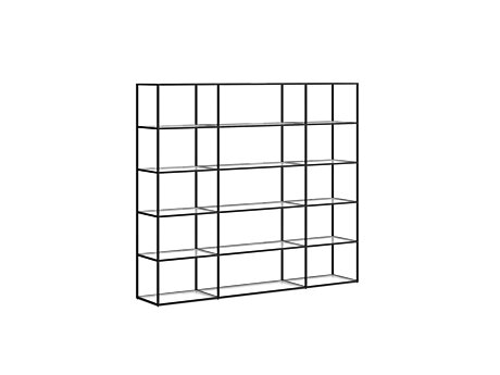 LIUM MIX-3x5-1 Regalsystem | 200x174x36 cm (LxHxT) | klar/schwarz