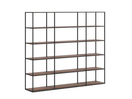 LIUM MIX-3x5-1 Shelving Unit | 200x174x36 cm | walnut/black