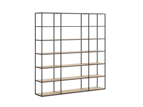 LIUM MIX-3x6-1 Shelving Unit | 200x208x36 cm | oak/black