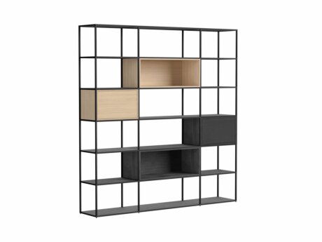LIUM MIX-3x6-P Shelving Unit | 200x208x36 cm | ash black/black