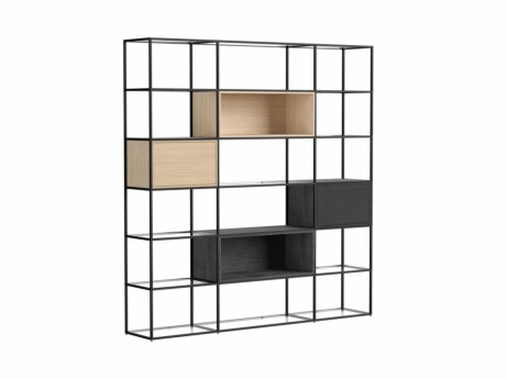 LIUM MIX-3x6-P Shelving Unit | 200x208x36 cm | clear/black