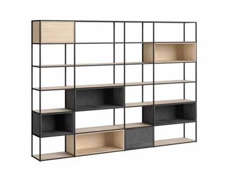 LIUM MIX-4x6-P Shelving Unit | 288x208x36 cm | oak/black