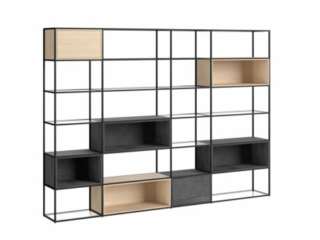 LIUM MIX-4x6-P Shelving Unit | 288x208x36 cm | clear/black