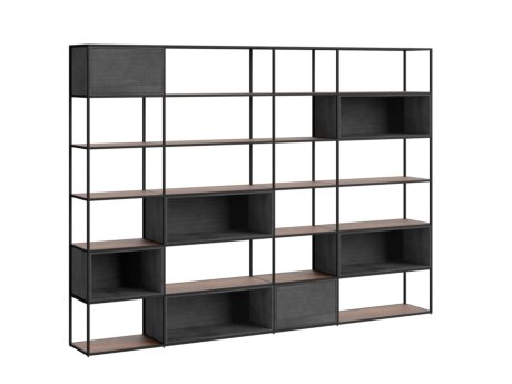 LIUM MIX-4x6-P Shelving Unit | 288x208x36 cm | walnut/black