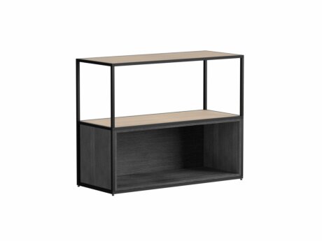 LIUM XL-1x2-P Bathroom Shelf | 89x71x36 cm | oak/black