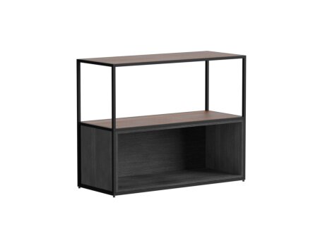 LIUM XL-1x2-P Regalsystem | 89x71x36 cm | nussbaum/schwarz