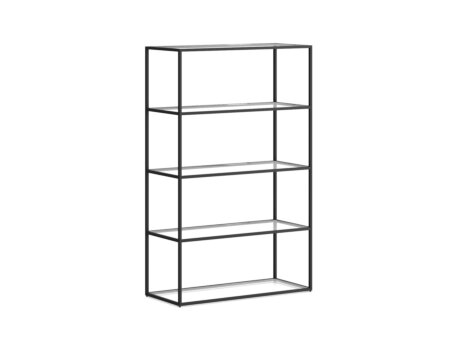 LIUM XL-1x4 Shelving Unit | 89x140x36 cm | clear/black