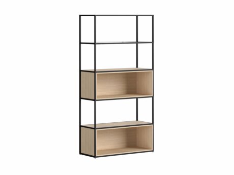 LIUM XL-1x5-P Bookshelf | 89x174x36 cm | clear/black