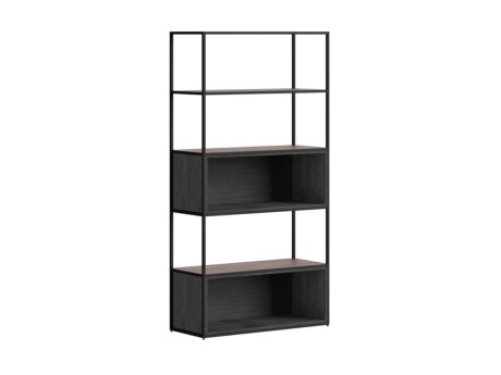 LIUM XL-1x5-P Regalsystem | 89x174x36 cm | nussbaum/schwarz