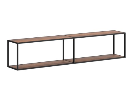 LIUM XL-2x1 Hängeregalsystem | 177x37x27 cm | nussbaum/schwarz